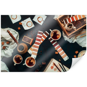 Wall-Art Poster Kleurkaart koffie beelden coffee (1 stuk)
