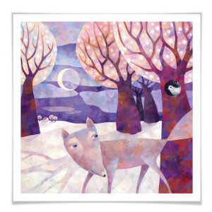 Wall-Art Poster Sprookjes-artprint bloemenpoëzie 30x40 cm - Sprookjes-artprint winters bos (1 stuk)