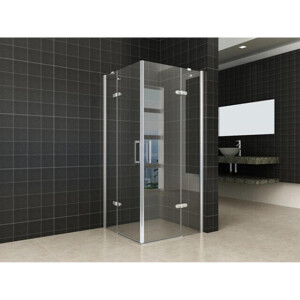 Wiesbaden Double hoekintap cabine met 2 draaideuren 900 x 900 x 2000 x 8 mm nano helder glas/chroom 20.3846
