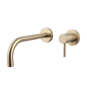 Wiesbaden Slim afbouwdeel eenhendel wastafelkraan met coldstart geborsteld messing 29.7163