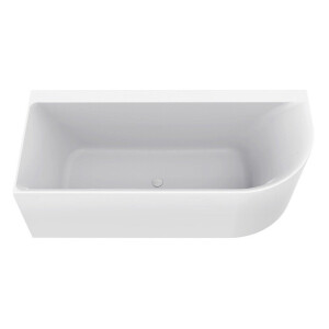 Wiesbaden Zenn hoekbad links 180x80cm acryl glans wit met waste glans wit 21.3668