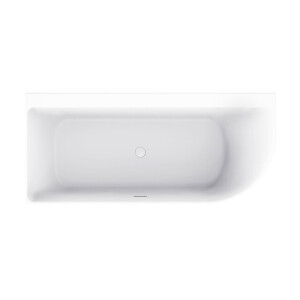 Wiesbaden Zenn hoekbad links 180x80cm acryl mat wit met waste mat wit 21.3669