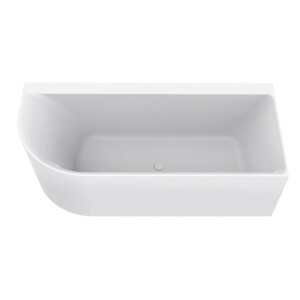 Wiesbaden Zenn hoekbad rechts 180x80cm acryl mat wit met waste mat wit 21.3674