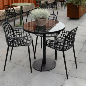 Zuiver Ronde Tuintafel 'Albert' Glazen blad, 80cm