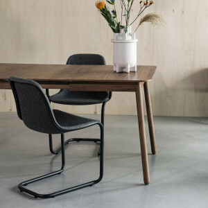 Zuiver Uitschuifbare Eettafel 'Glimps' Notenhout, kleur Bruin