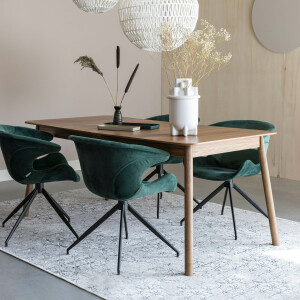 Zuiver Uitschuifbare Eettafel 'Glimps' Notenhout, 180-240 x 90cm, kleur Bruin