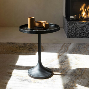 Zuiver Ronde Bijzettafel 'Jason' 46cm, kleur Zwart