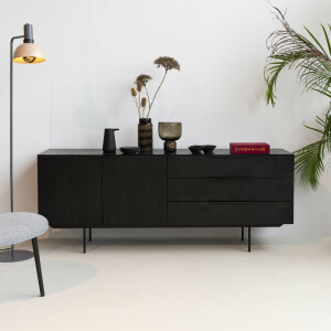 Zuiver TV-meubel 'Travis' Eikenhout, 180cm, kleur Zwart