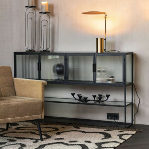 Dutchbone Dressoir 'Boli' Glas en metaal, 150cm