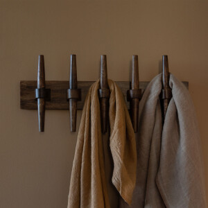Dutchbone Kapstok 'Jakub' Met 5 haken, Mangohout, kleur Bruin
