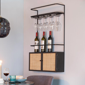 ZILT Hangend Wijnrek 'Richie' Webbing, Voor 10 flessen