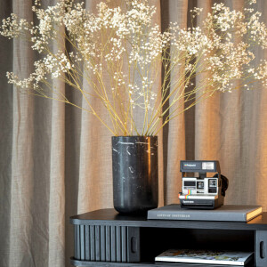 Zuiver Vaas 'Fajen' Marmer, 25cm hoog, kleur Zwart