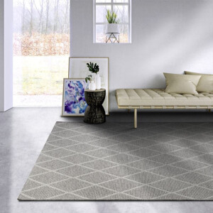 Wollen Vloerkleed Maria - Grijs 290x200cm - Wol - Dekbed-Discounter.nl