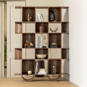 WOOOD Boekenkast 'Sinne' Mangohout, 180 x 130cm