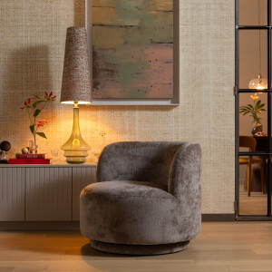 WOOOD Draaifauteuil 'Popular' Modulair, Chenille, kleur Taupe