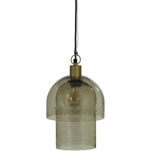 WOOOD Hanglamp 'Gigi' Gehamerd Glas, kleur Naturel