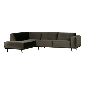WOOOD Loungebank 'Statement' Velvet, Links, kleur Groen