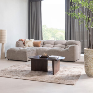 WOOOD Loungebank 'Tibas' Links, Geweven stof, kleur Zand