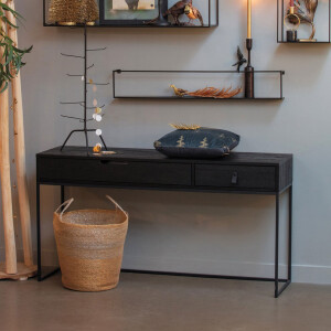 WOOOD Sidetable 'Silas' 140cm, kleur Zwart