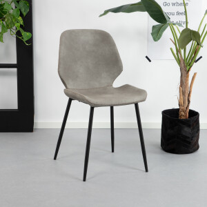By-Boo Eetkamerstoel 'Seashell', kleur grijs
