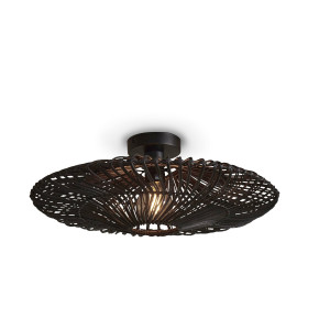 GOOD&MOJO Plafondlamp 'Zanzibar' Rotan, 55cm, kleur Zwart
