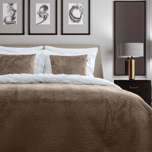 Bedsprei Madeline - Taupe - 270x260cm Van Zo!Home Microvezel - Dekbed-Discounter.nl