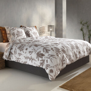 Dekbedovertrek Katoen Flanel - Esme - Tweepersoons (200x200 Cm) - Wit Flanel - Natuur - Zo!Home - Dekbed-Discounter.nl