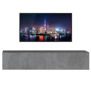 Zwevend Tv-meubel Tesla 138 cm breed grijs beton