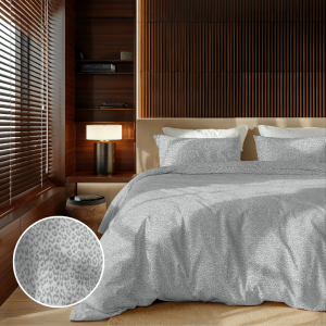 Dekbedovertrek Embossed Panther - Lits-Jumeaux (240x220 Cm) - Grijs Microvezel - Effen - Zydante - Dekbed-Discounter.nl