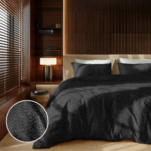Dekbedovertrek Embossed Panther Effen 200x200 Cm Zwart Zydante - Dekbed-Discounter.nl