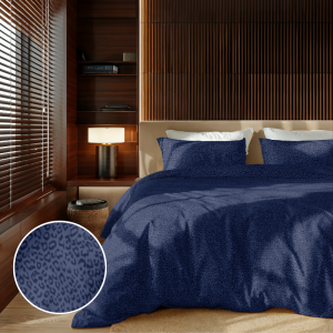 Dekbedovertrek Embossed Panther Effen 200x200 Cm Blauw Zydante - Dekbed-Discounter.nl