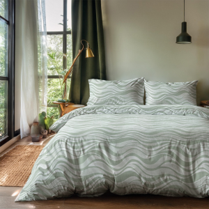 Dekbedovertrek Green Waves - Lits-Jumeaux (240x220 Cm) - Groen Microvezel - Natuur - Zydante - Dekbed-Discounter.nl
