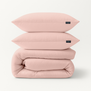 Dekbedovertrek Mousseline - Lits-Jumeaux (240x220 Cm) - Roze Microvezel - Effen - Zydante - Dekbed-Discounter.nl