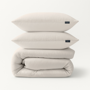 Dekbedovertrek Mousseline - Tweepersoons (200x200 Cm) - Off White Microvezel - Effen - Zydante - Dekbed-Discounter.nl