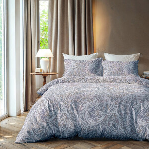 Dekbedovertrek Paisley Mosaic - Eenpersoons (140x200 Cm) - Grijs Microvezel - Luxe - Zydante - Dekbed-Discounter.nl