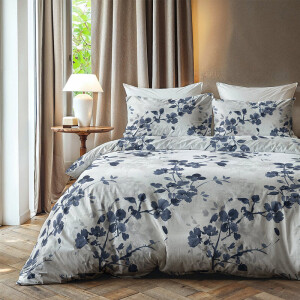 Dekbedovertrek Transquility Blue - Lits-Jumeaux (240x220 Cm) - Wit & Blauw Microvezel - Bloemen - Zydante - Dekbed-Discounter.nl