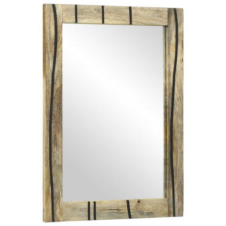 vidaXL Badkamerspiegel 50x70x30 cm Massief Mango Hout
