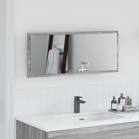 vidaXL Badkamerspiegel met LED 90x8,5x37 cm grijs sonoma eikenkleurig