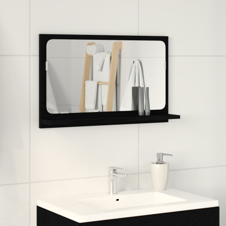 vidaXL Badkamerspiegel Zwart Eiken 60x10,5x37 cm Gemaakt van Engineered Hout