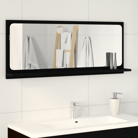 vidaXL Badkamerspiegel Zwart Eiken 90x10,5x37 cm Samengesteld Hout