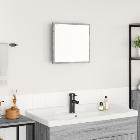 vidaXL LED Badkamerspiegel Grijze Sonoma 40x8.5x37 cm Engineered Wood