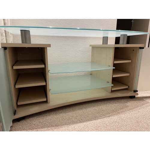 TV-meubel met glazen platen en opbergruimte afbeelding 2