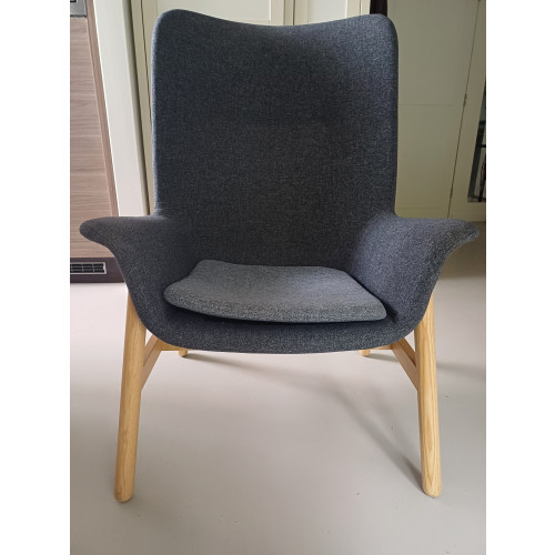 Donker grijze fedbo fauteuil afbeelding