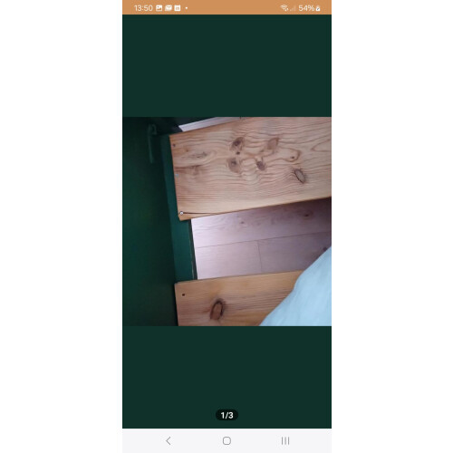 Brocante twijfelaar/kinderbed handbeschilderd afbeelding 3