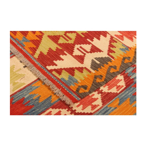 Handgeweven kelim vloerkleed 295x204 cm afbeelding 2