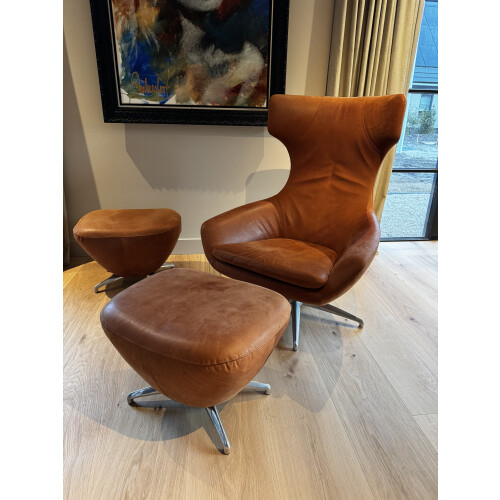 Leolux Caruzzo Plus draaifauteuil inclusief 2 poefjes afbeelding