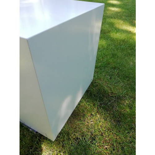 vierkant hoog glas wit dichte Zuil 40x40x40 kruk kubus blok afbeelding 3