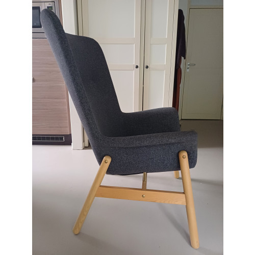 Donker grijze fedbo fauteuil afbeelding 2