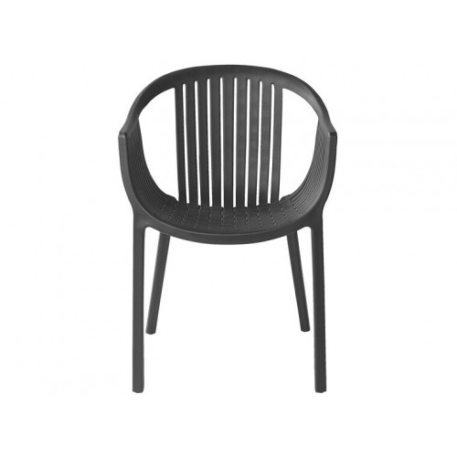 2 x Kunststof stoel zwart/ grijs Napoli afbeelding 3