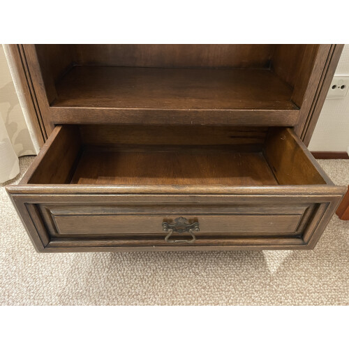 Massief houten boekenkast met lade, klassiek / vintage afbeelding 2